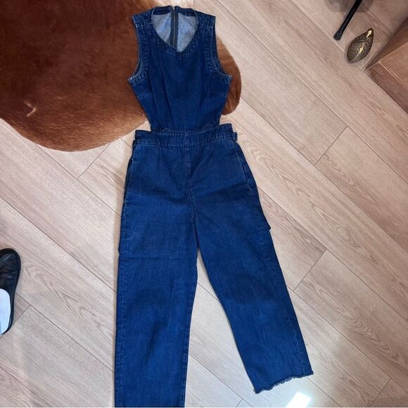 ASOS Women's Deep Blue Denim Overalls - Picture 1 of 13